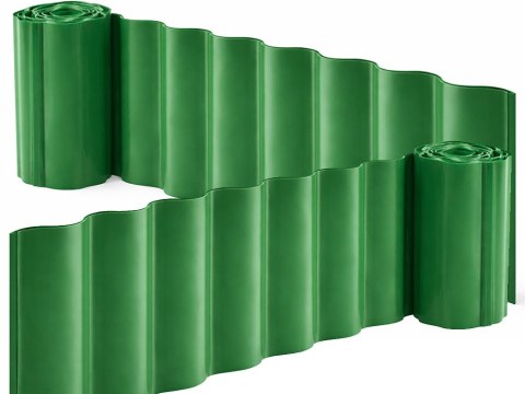 Obrzeże trawnikowe 9m x 20cm do ogrodu faliste palisada płotek zielone