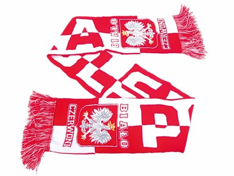 Szalik kibica polska mecz na stadion biało czerwony miękki dwustronny