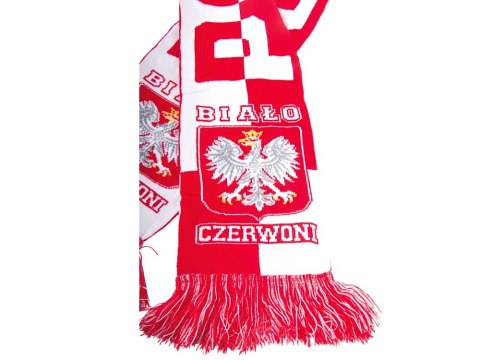 Szalik kibica polska mecz na stadion biało czerwony miękki dwustronny