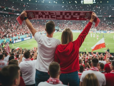 Szalik kibica polska mecz na stadion biało czerwony miękki dwustronny