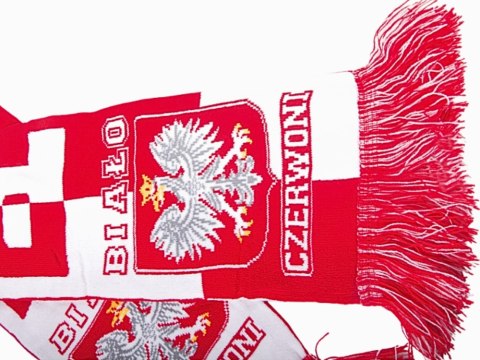 Szalik kibica polska mecz na stadion biało czerwony miękki dwustronny