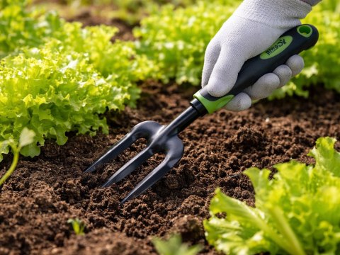 Zestaw narzędzi ogrodowych do ogrodu grabki widełki łopatka 3 szt + torba