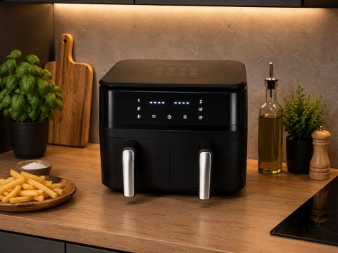 Frytkownica beztłuszczowa air fryer 15l 2400w podwójna dwukomorowa 6 trybów
