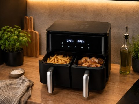 Frytkownica beztłuszczowa air fryer 15l 2400w podwójna dwukomorowa 6 trybów