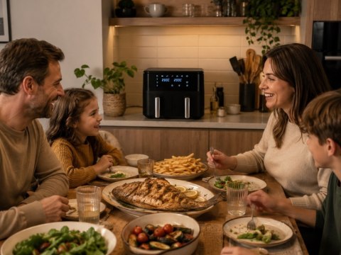 Frytkownica beztłuszczowa air fryer 15l 2400w podwójna dwukomorowa 6 trybów