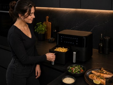 Frytkownica beztłuszczowa air fryer 15l 2400w podwójna dwukomorowa 6 trybów