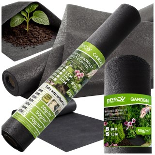 Gruba agrowłóknina 50g 1,5m x 30m antchwastowa mata ściółkująca czarna