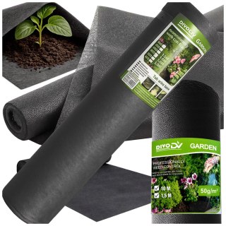 Gruba agrowłóknina 50g 1,5m x 50m antchwastowa mata ściółkująca czarna