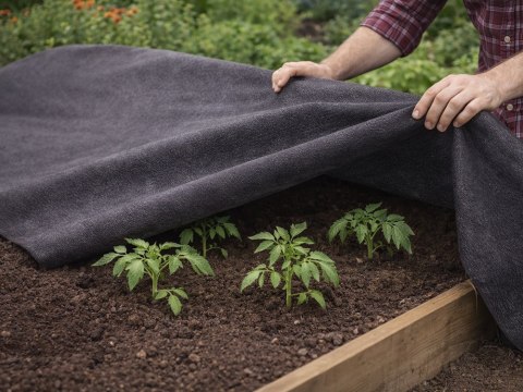 Gruba agrowłóknina czarna 50g 1x30m otulina antychwastowa mata ściółkująca