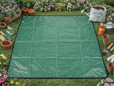 Mata plandeka do przesadzania roślin rozsad kwiatów ogrodowa duża 116x116cm
