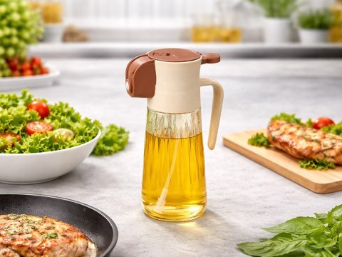 Spryskiwacz do oliwy oleju octu 2w1 dozownik w spreyu szklany 380ml