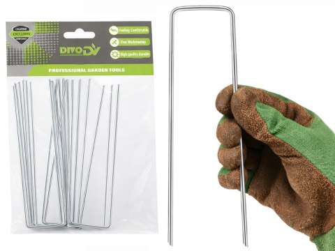 Szpilki do mocowania agrowłówkniny agrotkaniny kołki 10szt 15cm DIVODV