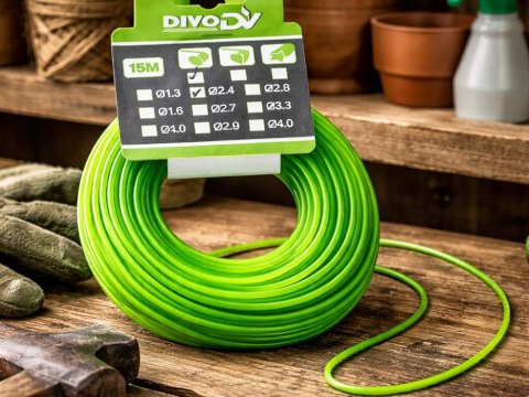 Żyłka do podkaszarki 15m 2,4mm mocna wytrzymała tnąca do kosy spalinowej