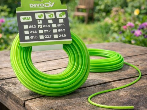 Żyłka do podkaszarki 15m 2,4mm mocna wytrzymała tnąca do kosy spalinowej