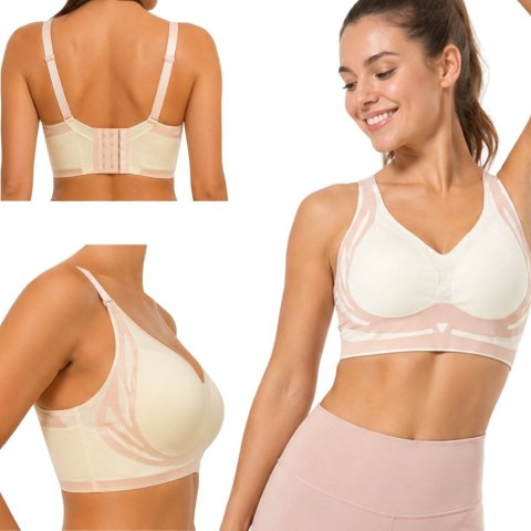 Biustonosz sportowy damski push up modelujący bezszwowy wkładki rozmiar 2xl