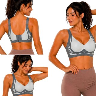 Biustonosz sportowy damski push up modelujący bezszwowy wkładki rozmiar 2xl