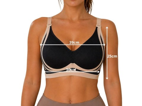 Biustonosz sportowy damski push up modelujący bezszwowy wkładki rozmiar 2xl