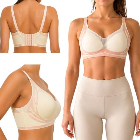Biustonosz sportowy damski push up modelujący bezszwowy wkładki rozmiar xl