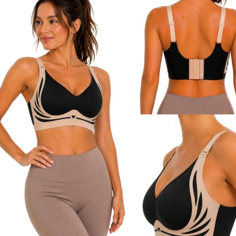 Biustonosz sportowy damski push up modelujący bezszwowy wkładki rozmiar l