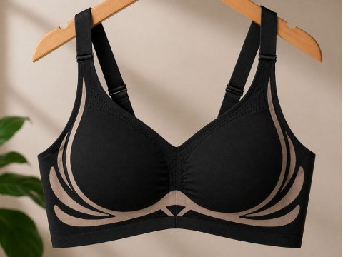 Biustonosz sportowy damski push up modelujący bezszwowy wkładki rozmiar l
