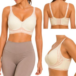 Biustonosz sportowy damski push up modelujący bezszwowy wkładki rozmiar m