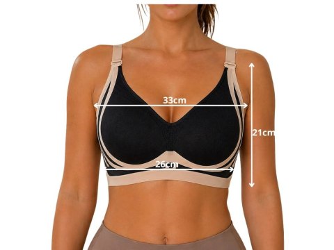 Biustonosz sportowy damski push up modelujący bezszwowy wkładki rozmiar m