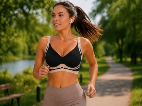 Biustonosz sportowy damski push up modelujący bezszwowy wkładki rozmiar m