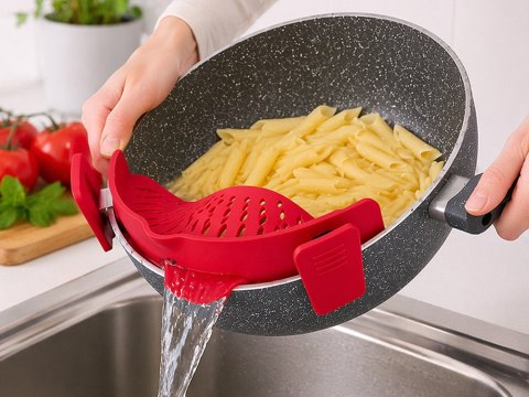 Cedzak nakładka durszlak sitko na garnek do odcedzania makaronu silikonowy