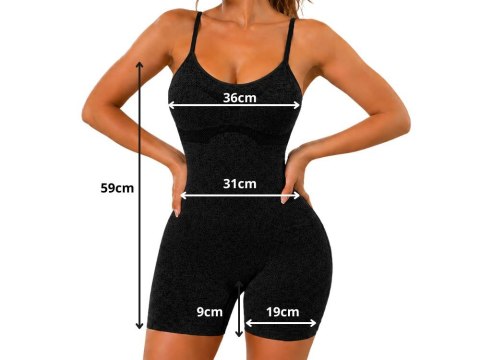 Kombinezon sportowy damski push up fitness krótki modelujący elastyczny s/m