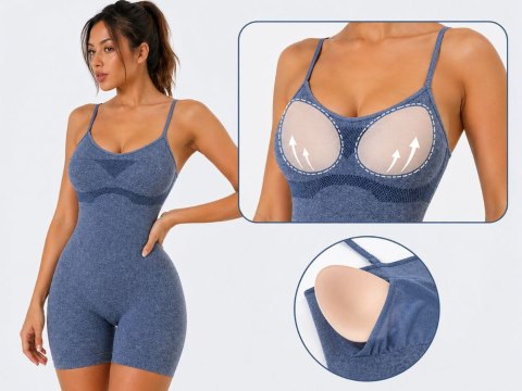 Kombinezon sportowy damski push up fitness krótki modelujący elastyczny s/m