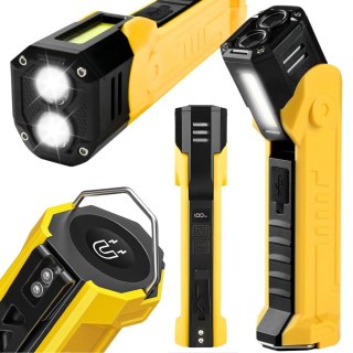 Lampa warsztatowa latar led cob akumulatorowa z magnesem hak mocna