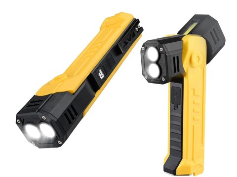 Lampa warsztatowa latar led cob akumulatorowa z magnesem hak mocna