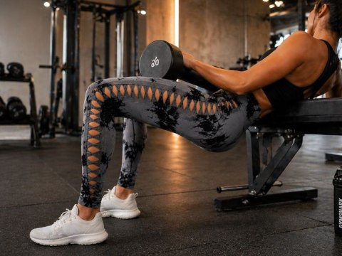 Legginsy damskie push up marmurkowe wysoki stan modelujące fitness s/m