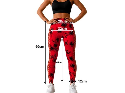 Legginsy damskie push up marmurkowe wysoki stan modelujące fitness s/m