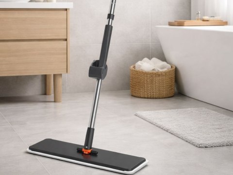 Mop płaski z mikrofibrą wyciskaczem teleskopowy obrotowy chłonny do podłóg