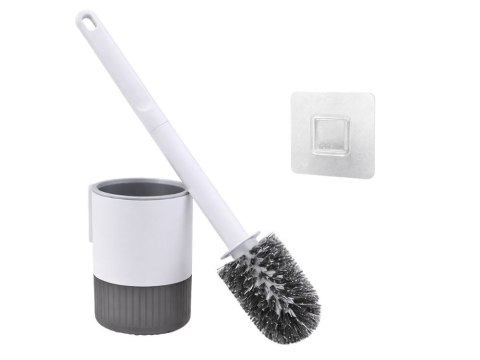 Szczotka do wc toalety łazienki klasyczna z pojemnikiem szara toaletowa