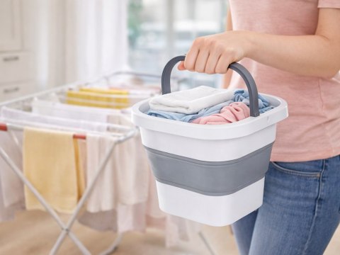 Wiaderko silikonowe 10 litrów składane turystyczne z rączką kempingowe 10l