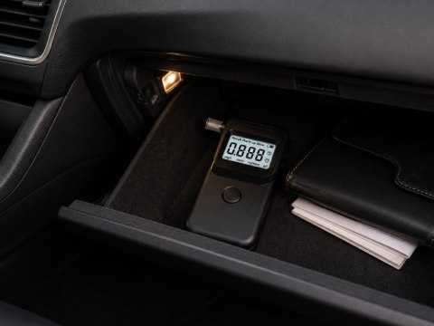 Alkomat elektroniczny cyfrowy lcd tester trzeźwości + 5 ustników czarny