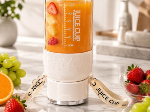 Bidon blender butelka usb 1200ml kubek do smoothie shaker ze słomką paskiem