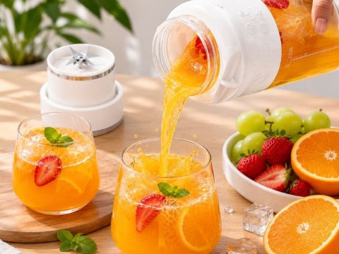 Bidon blender butelka usb 1200ml kubek do smoothie shaker ze słomką paskiem