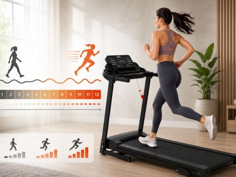 Bieżnia elektryczna treningowa fitness domowa bluetooth 12 km/h 120 kg