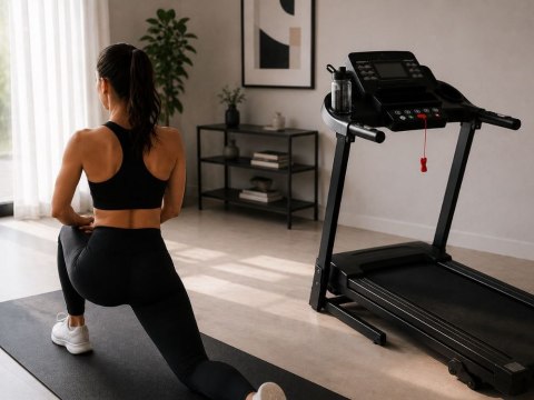 Bieżnia elektryczna treningowa fitness domowa bluetooth 12 km/h 120 kg