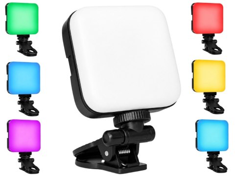 Lampa led rgb mini do foto wideo 150° gwint 1/4'' klips 3000k - 6500k 5,5w