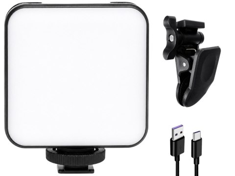 Lampa led rgb mini do foto wideo 150° gwint 1/4'' klips 3000k - 6500k 5,5w