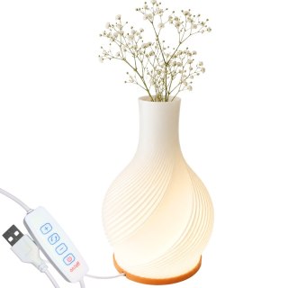 Lampa stołowa led wazon 2w1 dekoracyjna regulacja jasności 3 barwy wewnątrz