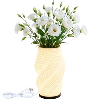 Lampka stołowa z wazonem na kwiaty dekoracyjna 2 w 1 led rgb pilot lampa