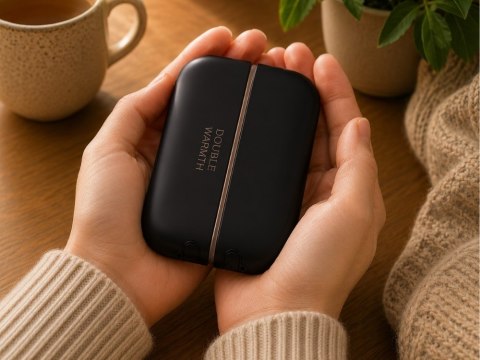 Magnetyczny ogrzewacz elektryczny do rąk dłoni 2w1 usb czarny kieszonkowy