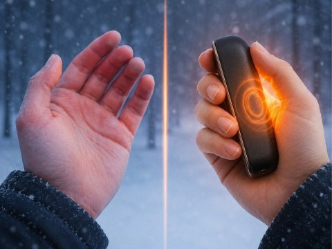 Magnetyczny ogrzewacz elektryczny do rąk dłoni 2w1 usb czarny kieszonkowy