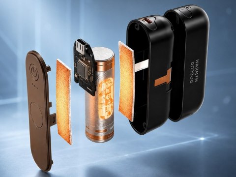 Magnetyczny ogrzewacz elektryczny do rąk dłoni 2w1 usb czarny kieszonkowy