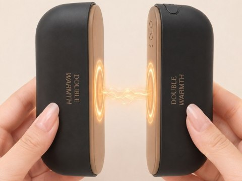 Magnetyczny ogrzewacz elektryczny do rąk dłoni 2w1 usb czarny kieszonkowy